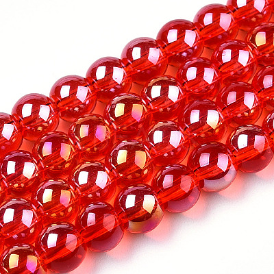 Electroplate Transparent Glass Beads Strands LS-GLAA-T032-T6mm-AB09-1