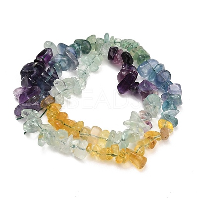 Natural Multicolor Fluorite Beads Strands G-D109-B02-1
