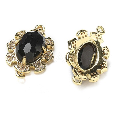 Natural Mixed stone Faceted Oval Connector Charms G-G181-06G-06-1