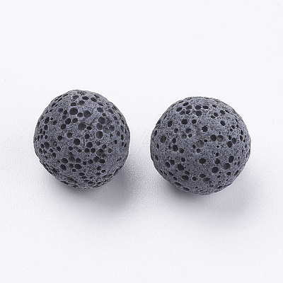 Unwaxed Natural Lava Rock Beads G-I190-14mm-B05-1