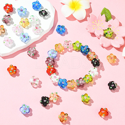 40Pcs 10 Colors Handmade Lampwork Beads LAMP-PA0001-10-1