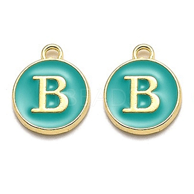 Golden Plated Alloy Enamel Charms X-ENAM-Q437-15B-1