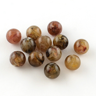 Round Imitation Gemstone Acrylic Beads OACR-R029-14mm-07-1