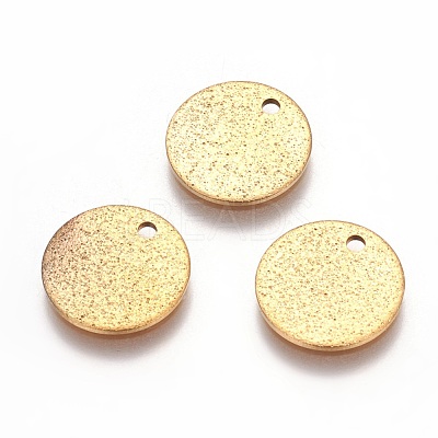 Ion Plating(IP) 304 Stainless Steel Textured Pendants X-STAS-I098-01-12mm-G-1