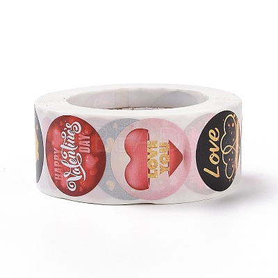 Valentine's Day Round Paper Stickers LS-DIY-I107-03B-1