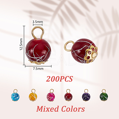 200Pcs Opaque Drawbench Acrylic Charms PALLOY-PHE00016-1