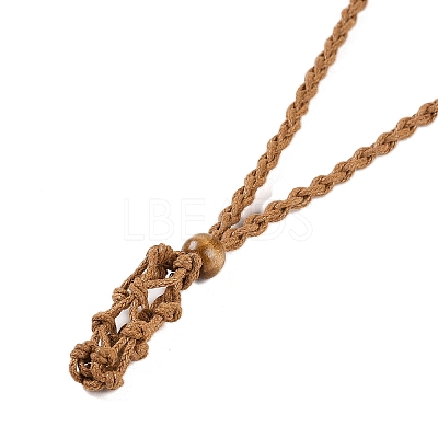Braided Waxed Cord Empty Macrame Pouch Slider Necklace Making FIND-C061-01C-1