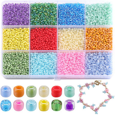 SUNNYCLUE 156g 12 Style Glass Seed Beads SEED-SC0001-32A-05-1