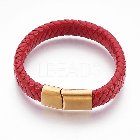 Leather Cord Bracelets BJEW-E350-09B-1