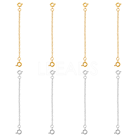 SUPERFINDINGS 8Pcs 2 Colors 304 Stainless Steel Extender Chain with Spring Ring Clasps DIY-FH0004-99-1