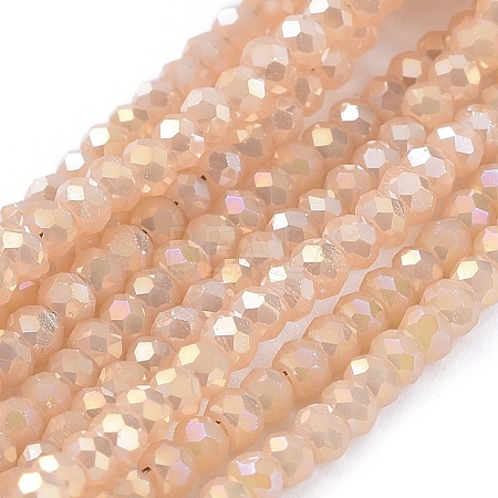Electroplate Glass Beads Strands X-GLAA-F079-FR11-1