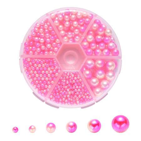 Rainbow Acrylic Imitation Pearl Beads OACR-YW0001-04-A04-1