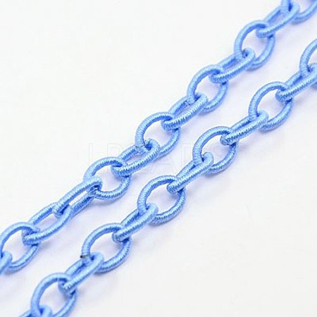 Cornflower Blue Color Handmade Silk Cable Chains Loop X-EC-A001-23-1
