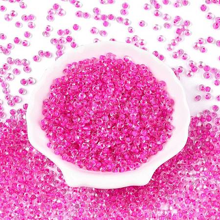 6/0 Inside Colours Transparent Glass Seed Beads X1-SEED-T007-07I-1