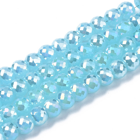Electroplate Glass Beads Strands EGLA-Q125-003-B02-1