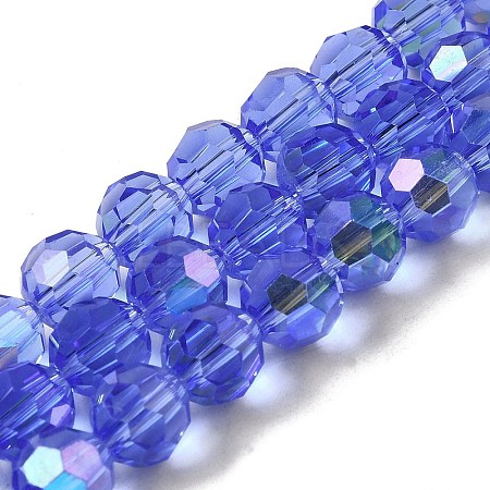 Electroplate Transparent Glass Beads Strands EGLA-A035-T8mm-L14-1