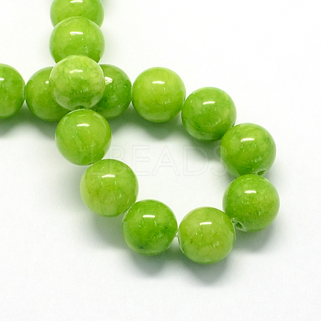 Natural Dyed Yellow Jade Gemstone Bead Strands G-R271-4mm-Y12-1