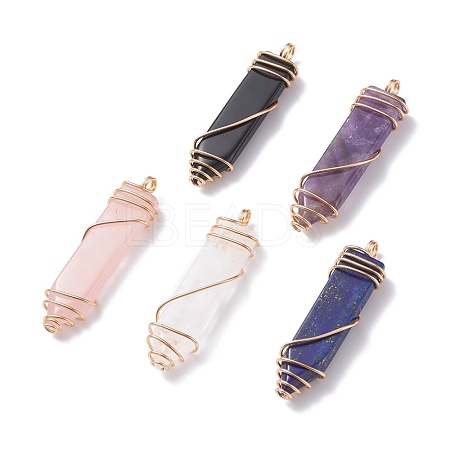 Natural Gemstone Big Pendants PALLOY-JF01258-1