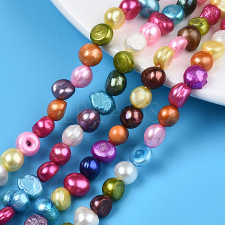 2 Strands Natural Cultured Freshwater Pearl Beads Strands PEAR-SZ0001-09-1