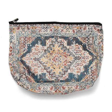 Bohemian Flower Printed Linen Storage Zipper Clutch Bags ABAG-Z002-03C-1