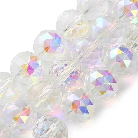 Transparent Electroplate Glass Beads Strands EGLA-N002-34D-H01-1