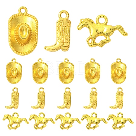 30Pcs 3 Styles Tibetan Style Alloy Pendants FIND-YW0010-51G-1