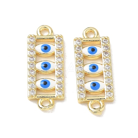 Brass Micro Pave Clear Cubic Zirconia Connector Charms CU-CBA6305-11G-A-1
