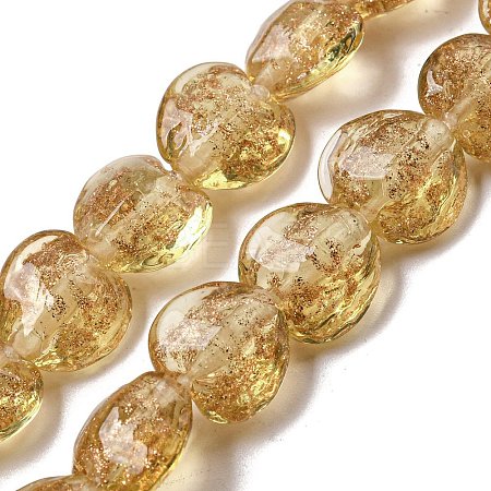 Handmade Gold Sand Lampwork Beads Strands LAMP-L079-04D-1