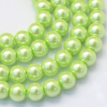 Baking Paint Pearlized Glass Pearl Round Bead Strands HY-Q003-6mm-07-1