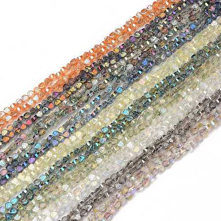 Electroplate Transparent Glass Beads Strands EGLA-L044-A-1