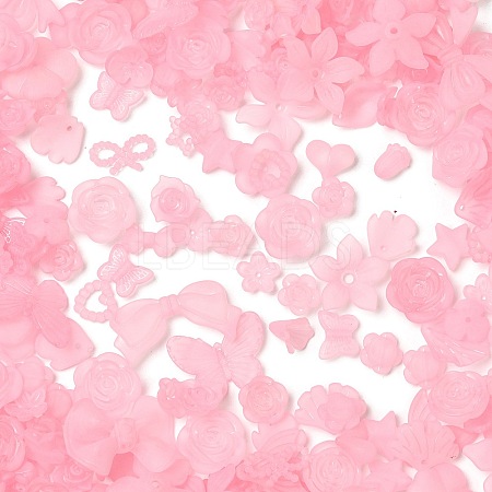 Frosted Transparent Acrylic Beads OACR-U006-03B-1