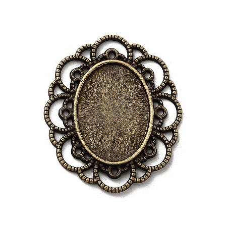 Filigree Wrap Oval Alloy Cabochon Settings PALLOY-N0088-10AB-NF-1