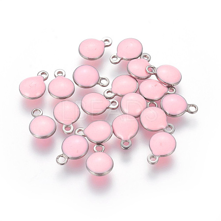 304 Stainless Steel Enamel Charms STAS-O122-D-07P-1