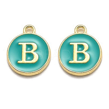 Golden Plated Alloy Enamel Charms X-ENAM-Q437-15B-1