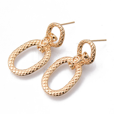 Brass Stud Earrings X-KK-N232-195-NF-1