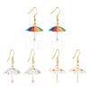 ANATTASOUL 3 Pairs 3 Colors 3D Umbrella Acrylic Dangle Earrings EJEW-AN0002-97-1