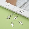 Non-Tarnish 304 Stainless Steel Tiny Cross Charms X-STAS-E104-34P-5
