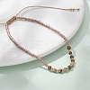 2mm Faceted Natural Rhodonite Beaded Braided Adjustable Bracelets for Women PF2854-3-3