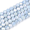 Anti-Tarnish Electroplate Glass Beads Strands EGLA-T021-4mm-15-07-1