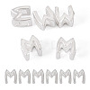 6Pcs 925 Sterling Silver Hollow Initial Beads STER-TA0001-53M-1
