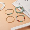 4Pcs 4 Style Natural & Synthetic Mixed Gemstone Chips & Heishi Beaded Stretch Bracelets Set BJEW-JB09922-6