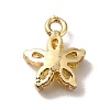 Brass Cubic Zirconia Flower Charms KK-O141-01G-04-3