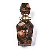 Assembled Synthetic Pyrite and Imperial Jasper Openable Perfume Bottle Pendants G-R481-15E-2