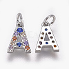 Brass Micro Pave Cubic Zirconia Charms ZIRC-L070-38A-P-2