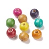 (Defective Closeout Sale: Wood Texture and Yellowing) Dyed Handmade Natural Wood European Beads WOOD-XCP0001-64-1