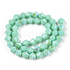 Opaque Solid Color Electroplate Glass Beads Strands EGLA-A039-P6mm-L20-3