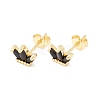 Brass Micro Pave Cubic Zirconia Stud Earring EJEW-C021-02G-2