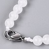 Natural Quartz Crystal Round & Cone Beaded Necklaces NJEW-N064-03O-4