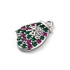 Christmas Series Brass Micro Pave Cubic Zirconia Pendants KK-Q010-01P-03B-2