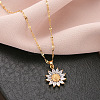 Glass Sunflower Pendant Necklaces WG43941-01-3